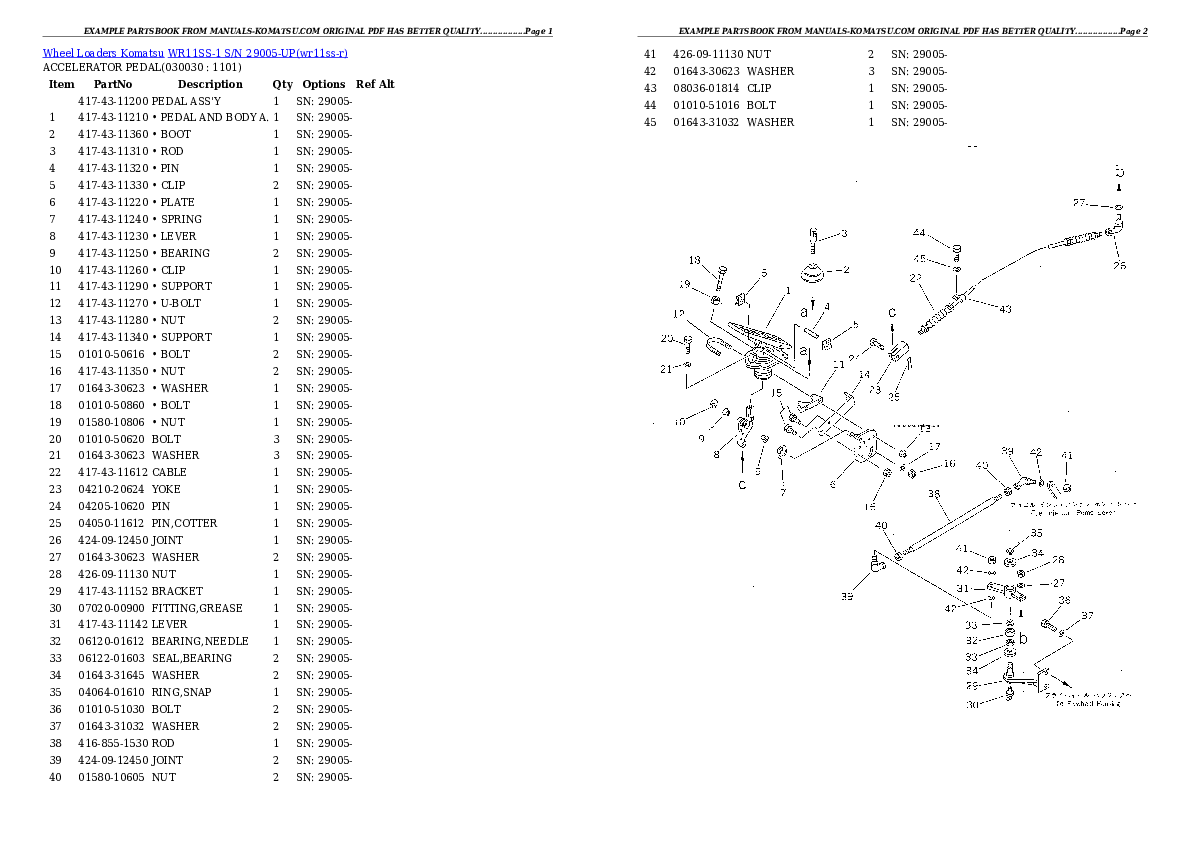 WR11SS-1 S/N 29005-UP Partsbook