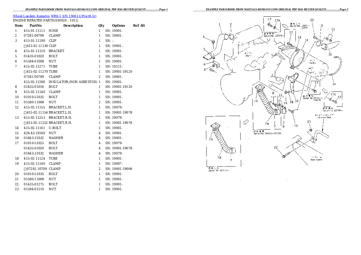 WR8-1 S/N 19001-UP Partsbook