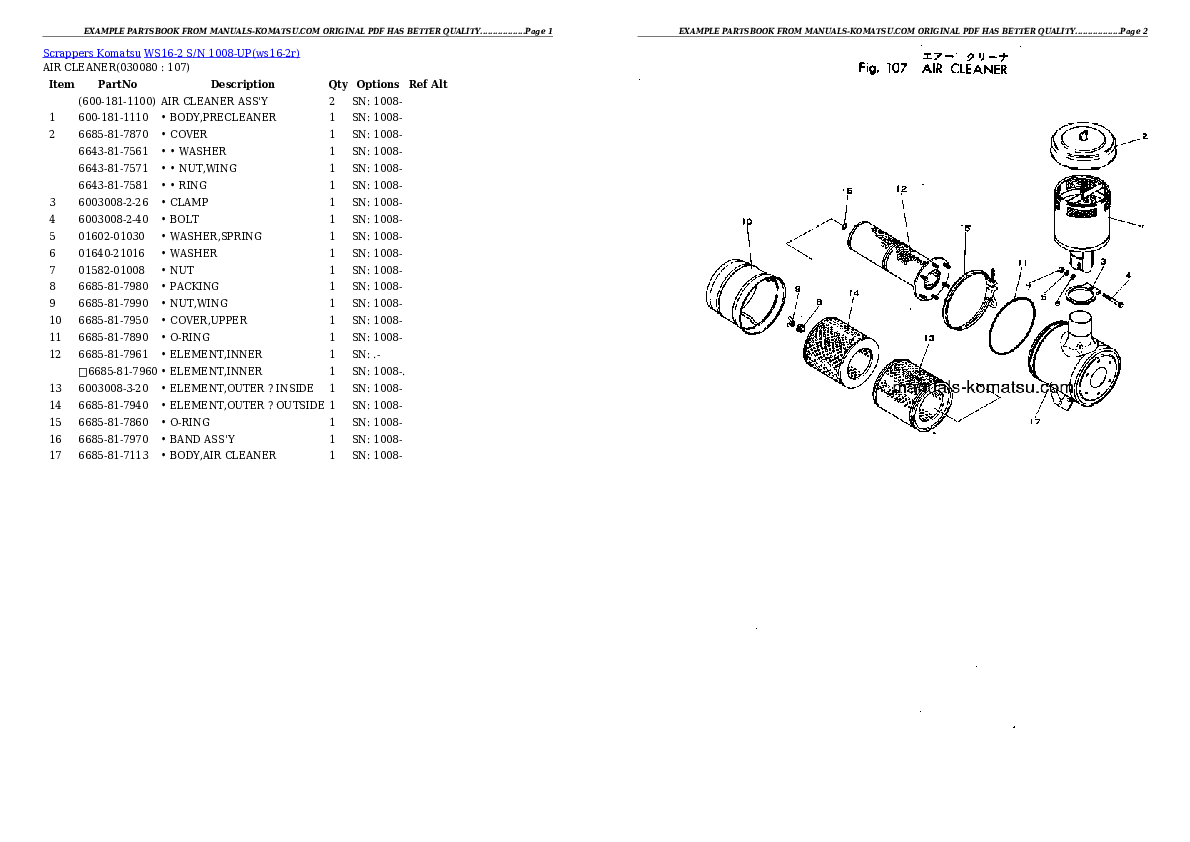 Protected: WS16-2 S/N 1008-UP Partsbook