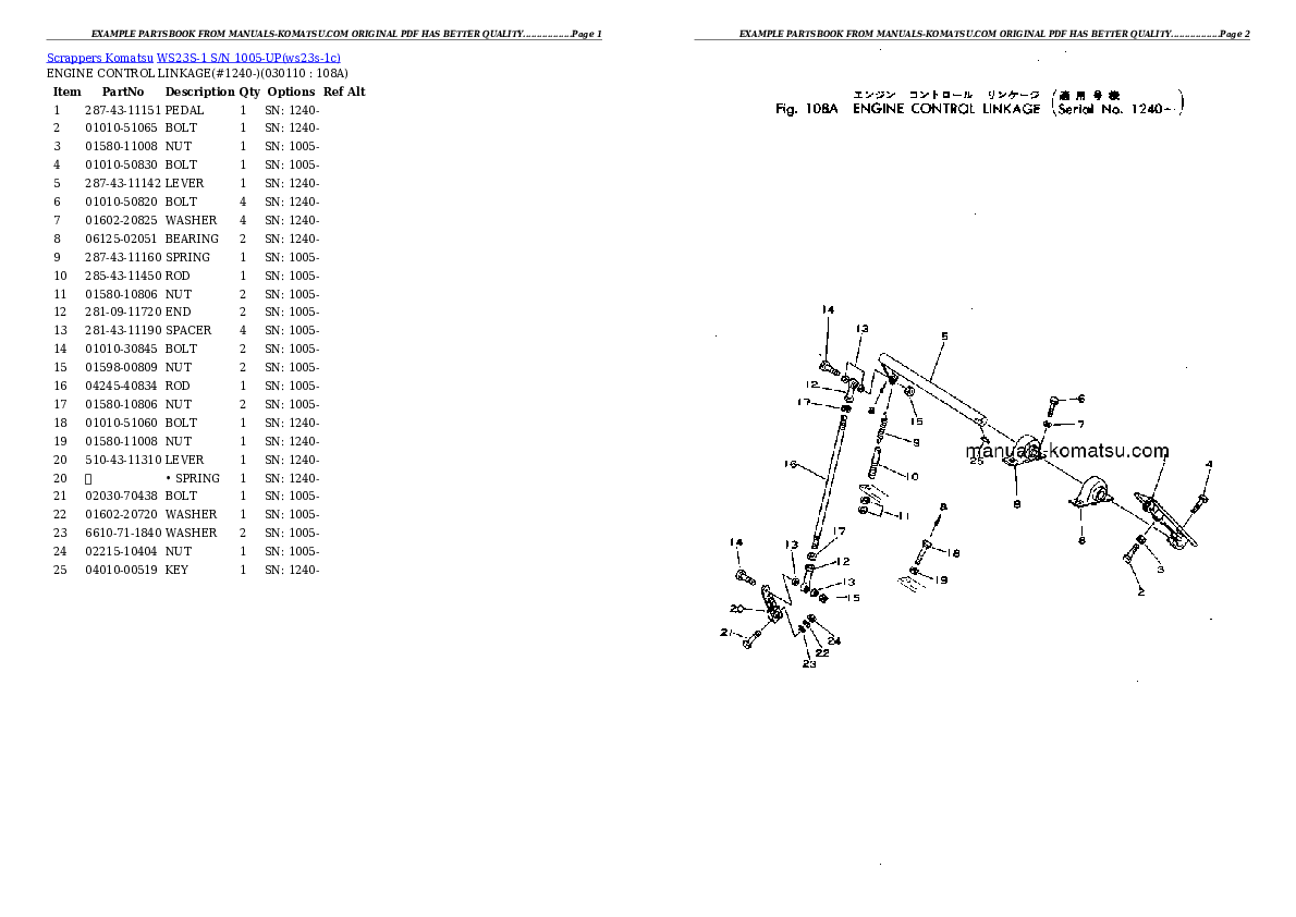 Protected: WS23S-1 S/N 1005-UP Partsbook
