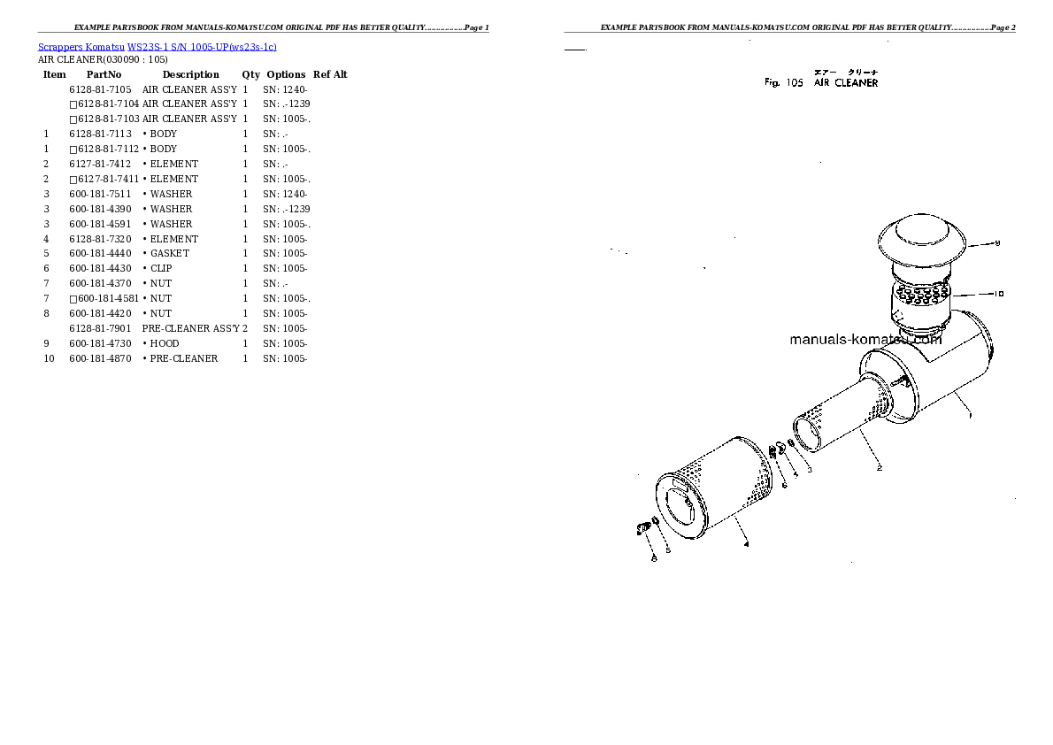 Protected: WS23S-1 S/N 1005-UP Partsbook