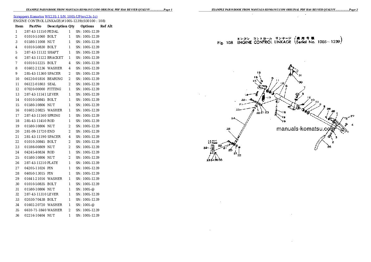 Protected: WS23S-1 S/N 1005-UP Partsbook