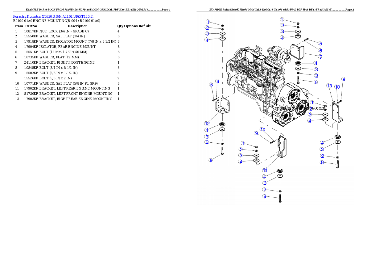 Protected: XT430-3 S/N A1101-UP Partsbook