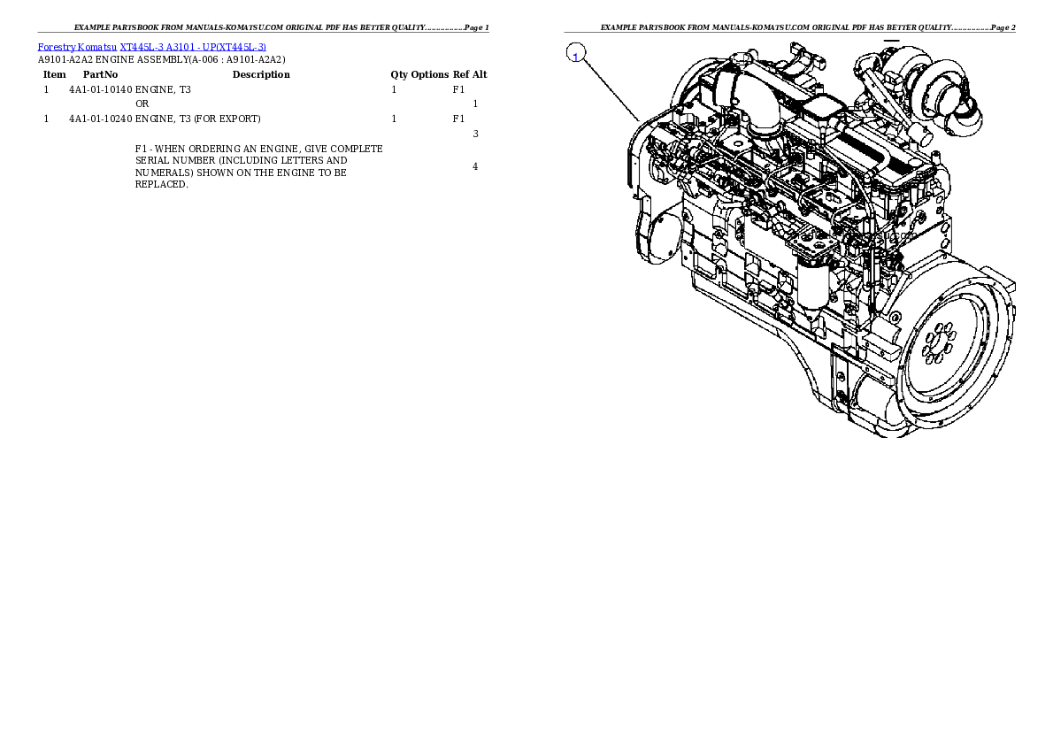 XT445L-3 A3101 - UP Partsbook