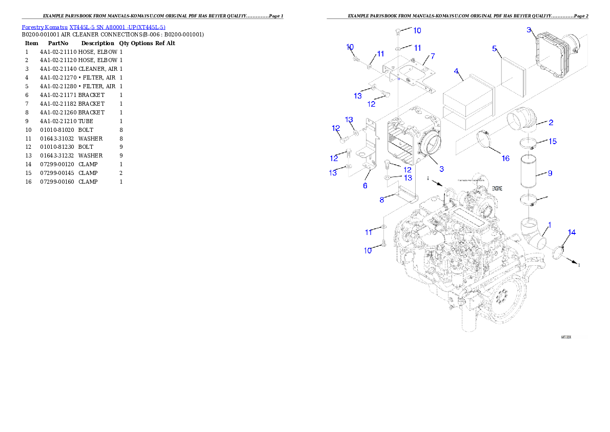 XT445L-5 SN A80001 -UP Partsbook