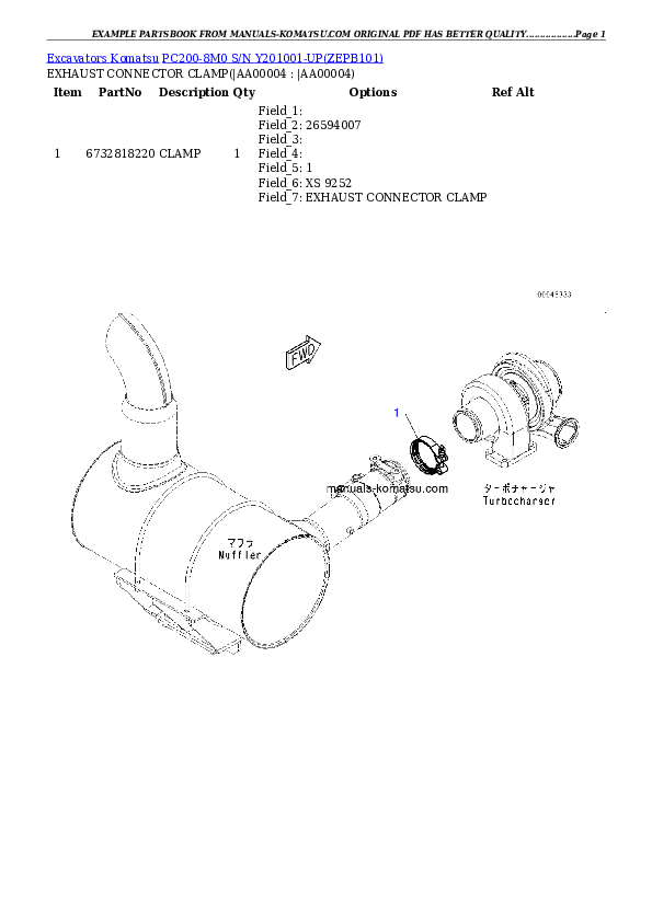 Protected: PC200-8M0 S/N Y201001-UP Partsbook