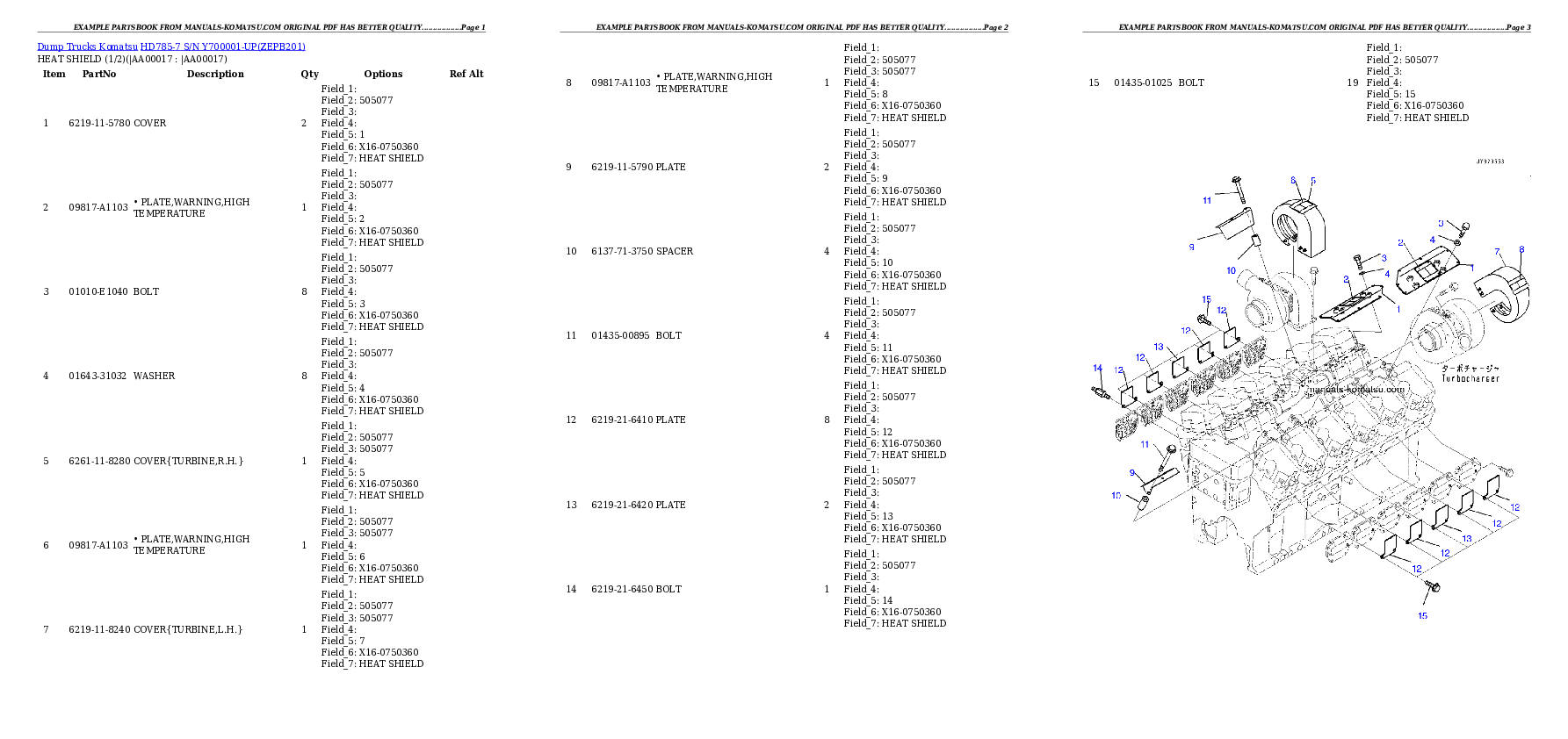 Protected: HD785-7 S/N Y700001-UP Partsbook