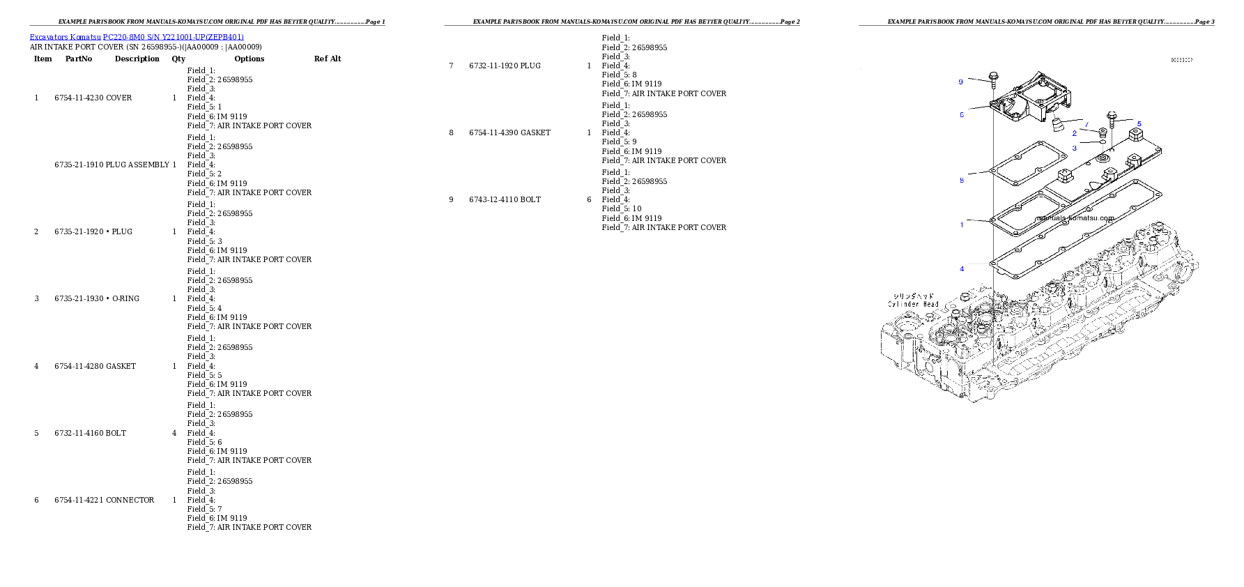 Protected: PC220-8M0 S/N Y221001-UP Partsbook