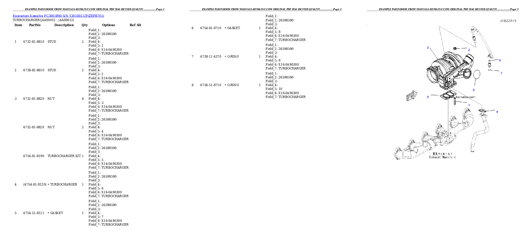 Protected: PC300-8M0 S/N Y301001-UP Partsbook