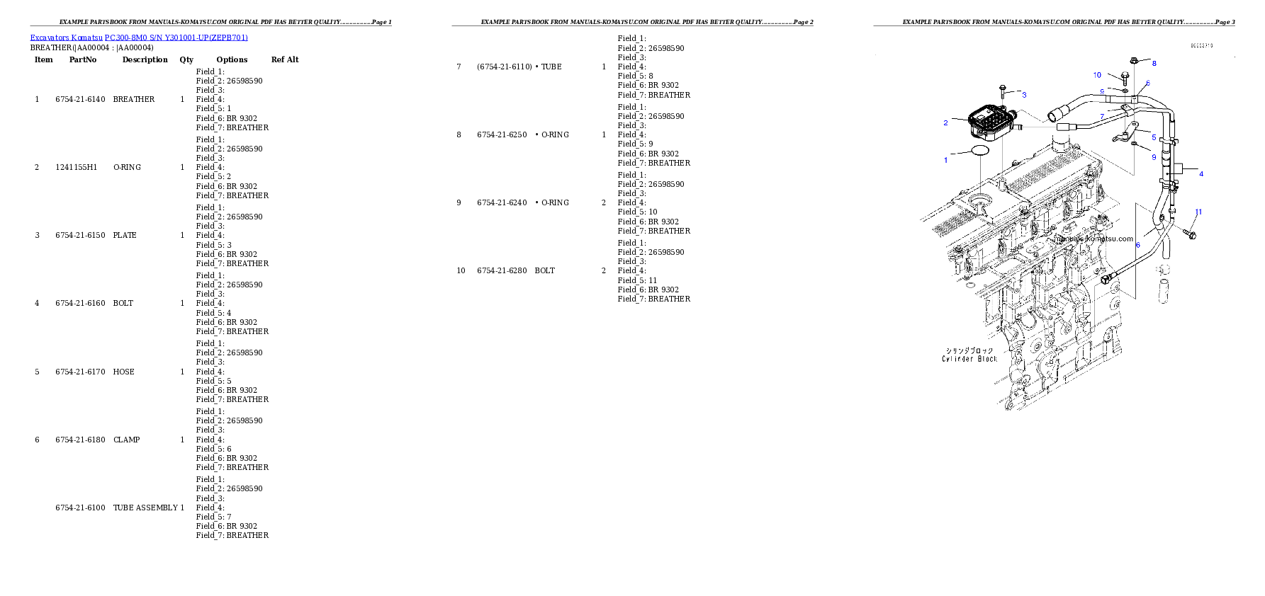 PC300-8M0 S/N Y301001-UP Partsbook