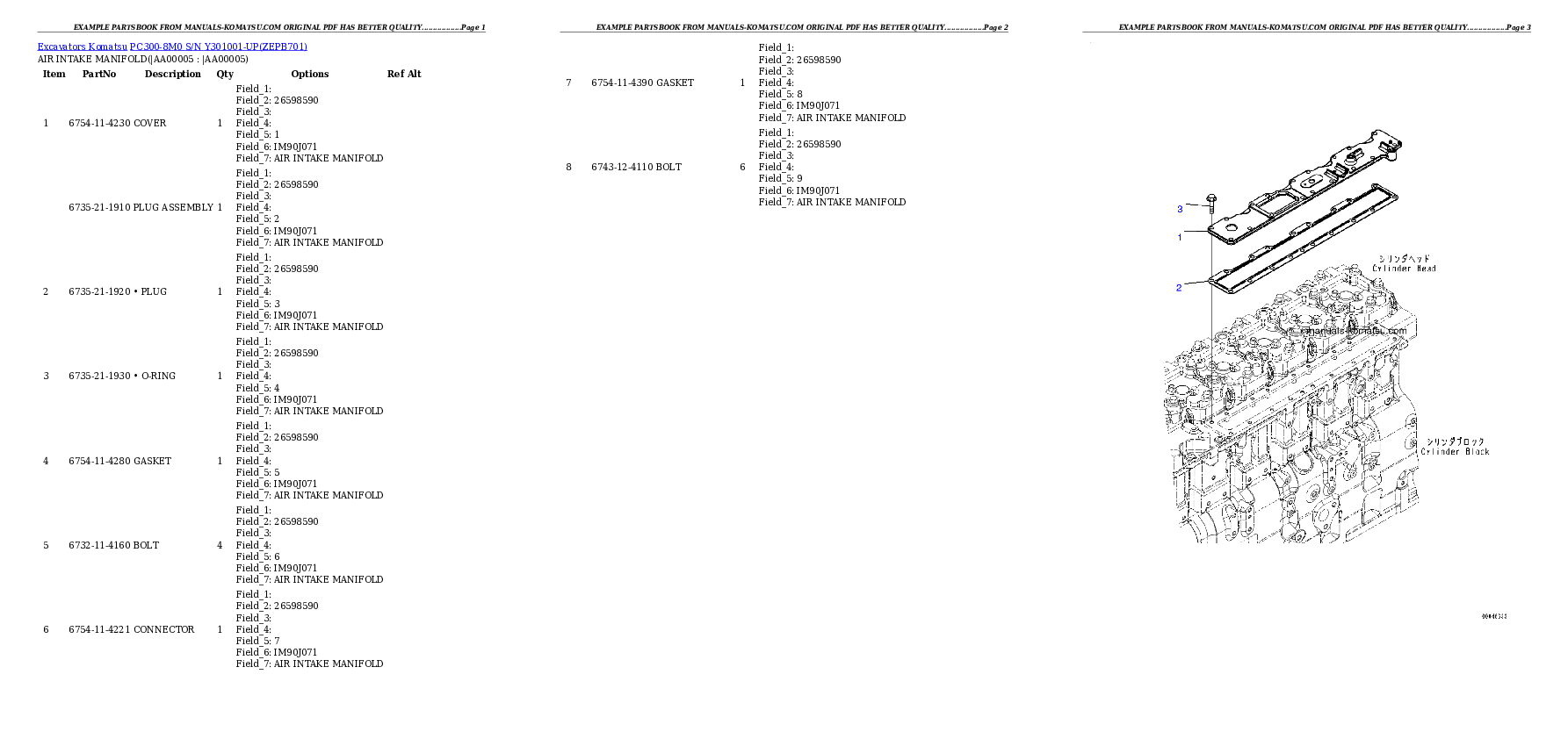 Protected: PC300-8M0 S/N Y301001-UP Partsbook