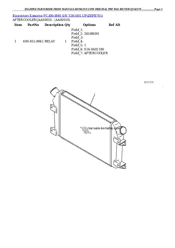 Protected: PC300-8M0 S/N Y301001-UP Partsbook