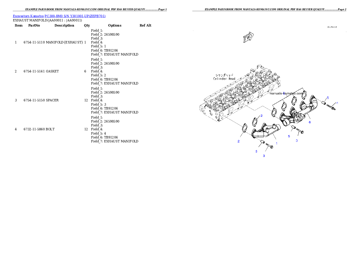 Protected: PC300-8M0 S/N Y301001-UP Partsbook