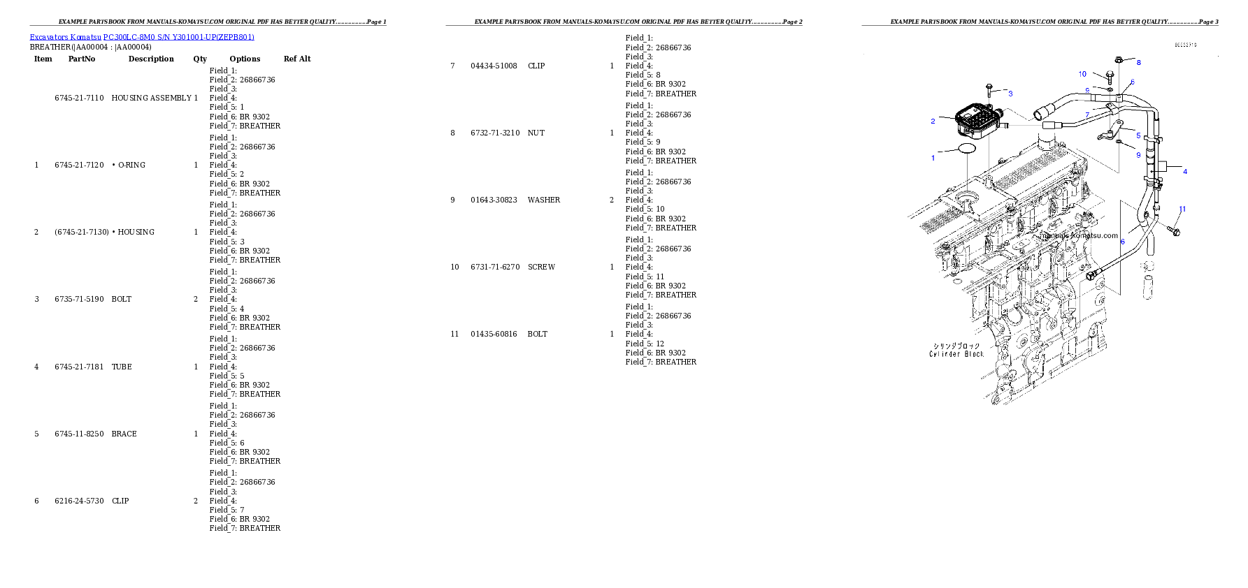 Protected: PC300LC-8M0 S/N Y301001-UP Partsbook