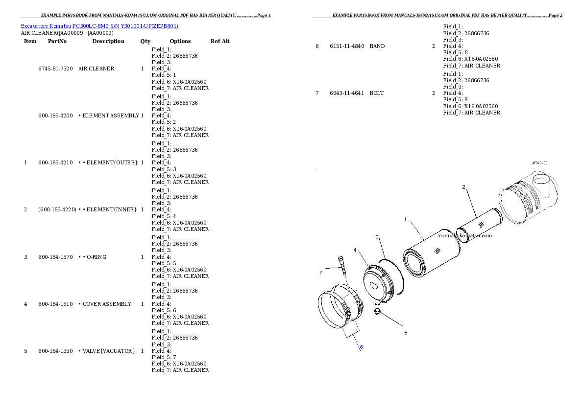 Protected: PC300LC-8M0 S/N Y301001-UP Partsbook