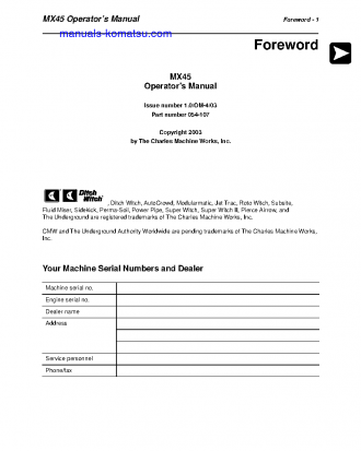 MX45(JPN) S/N 7001-UP Operation manual (English)