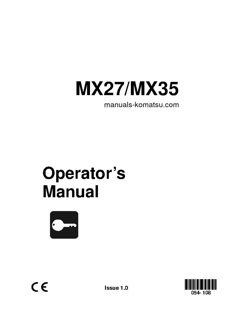 MX27(JPN) S/N 5001-UP Operation manual (English)