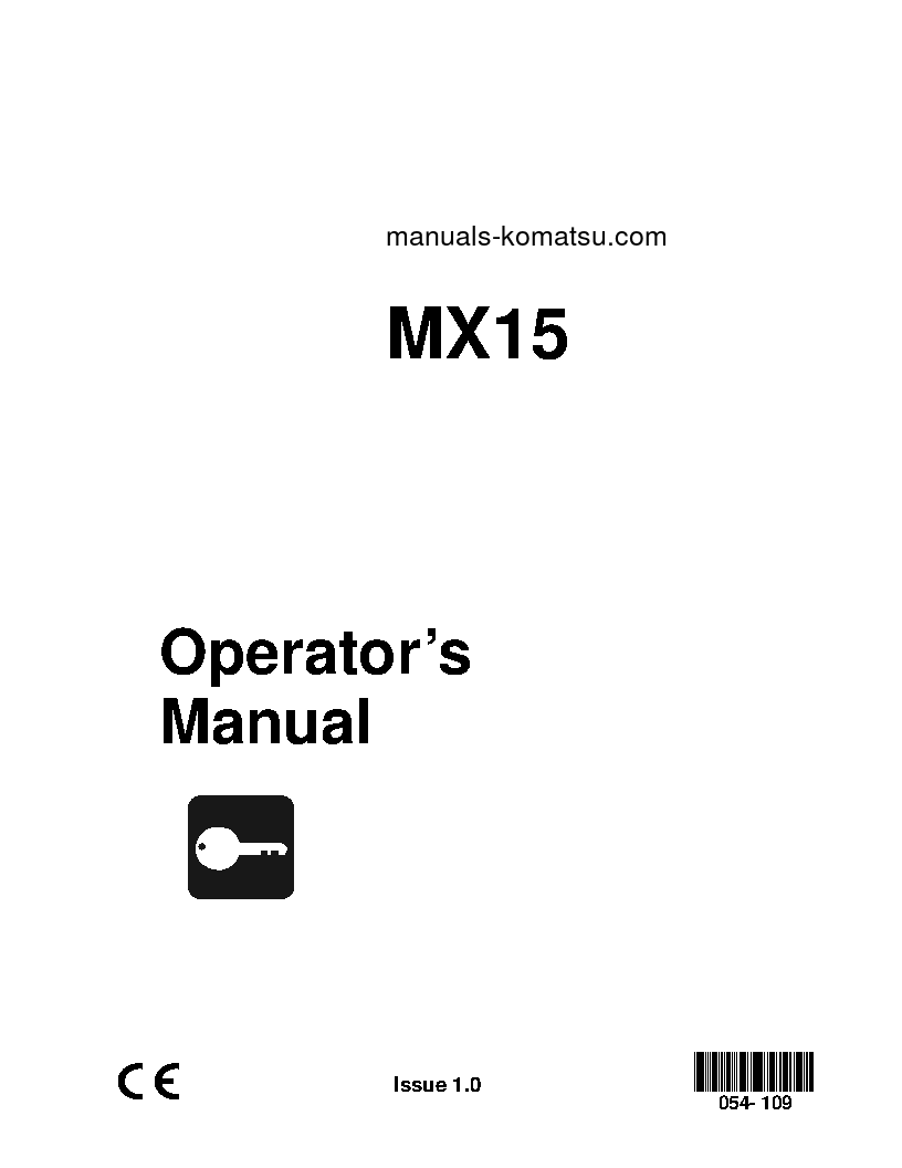 MX15(JPN) S/N 4001-UP Operation manual (English)