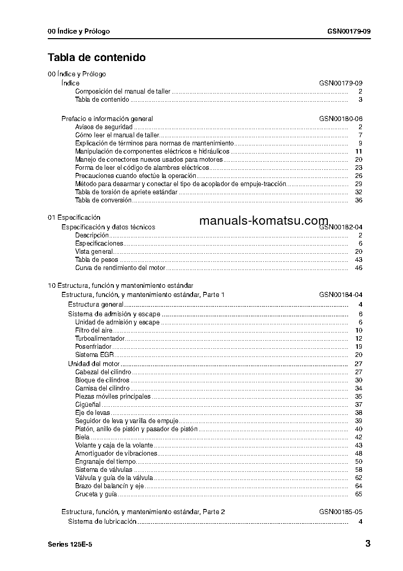 Protected: 125E-5 SERIES(JPN) Shop (repair) manual (Spanish)