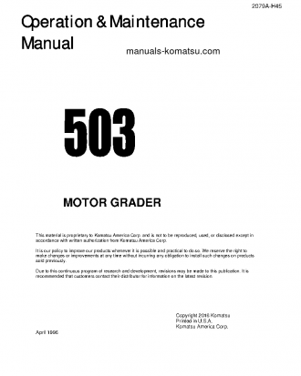 503 S/N 01001-05100 Operation manual (English)