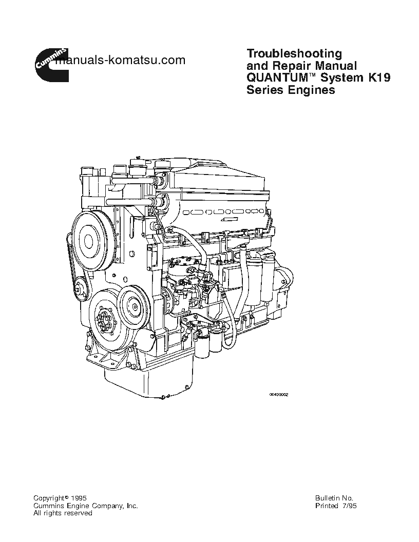 QSK19(USA) S/N ALL Shop (repair) manual (English)