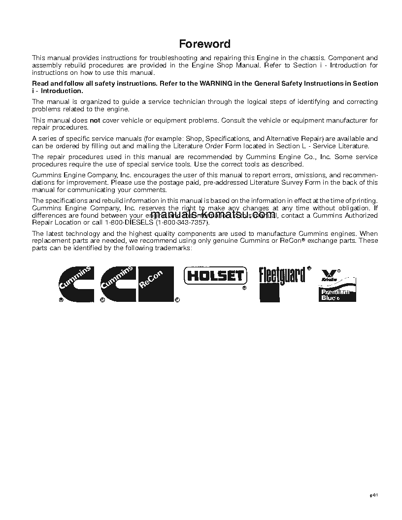 Protected: QSK19(USA) S/N ALL Shop (repair) manual (English)