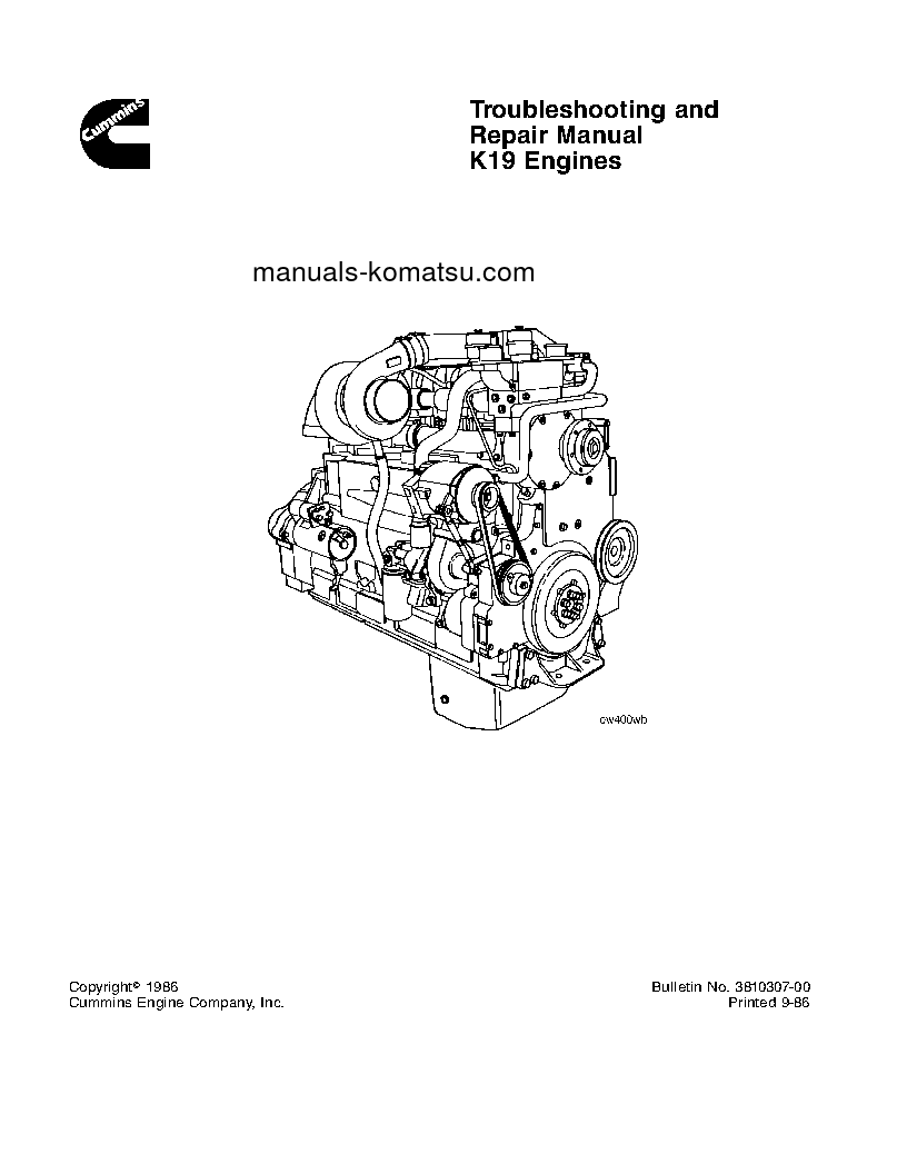 K19(USA) S/N ALL Shop (repair) manual (English)