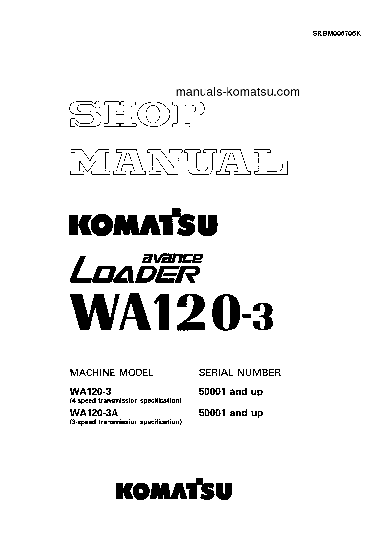 WA120-3(JPN) S/N 50001-UP Shop (repair) manual (Russian)
