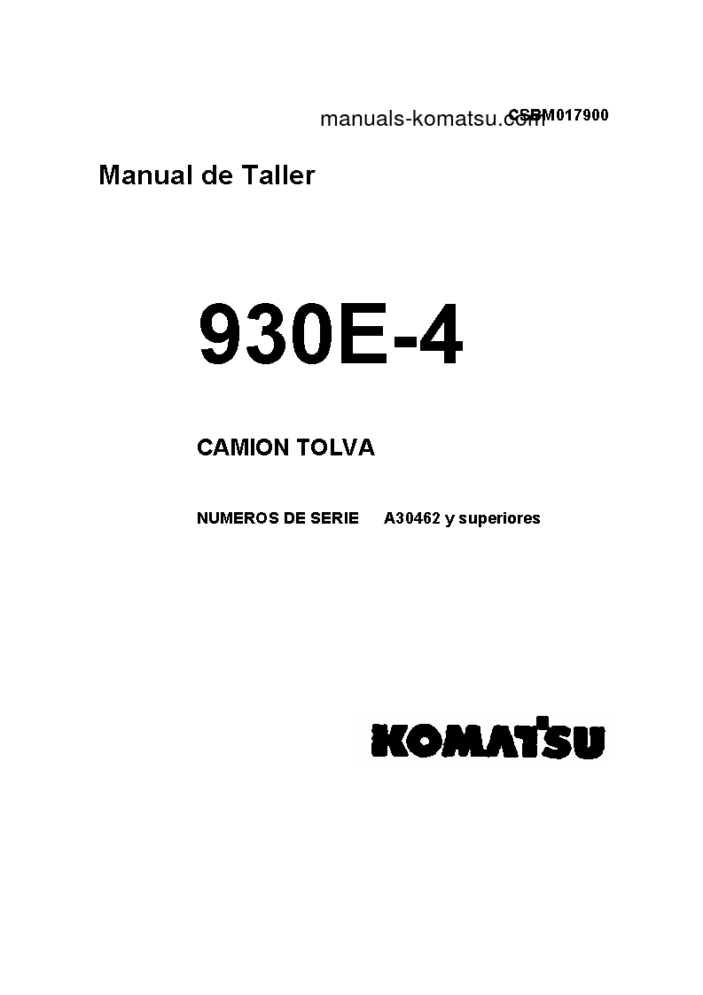 930E-4(USA) S/N A30462-UP Shop (repair) manual (Spanish)