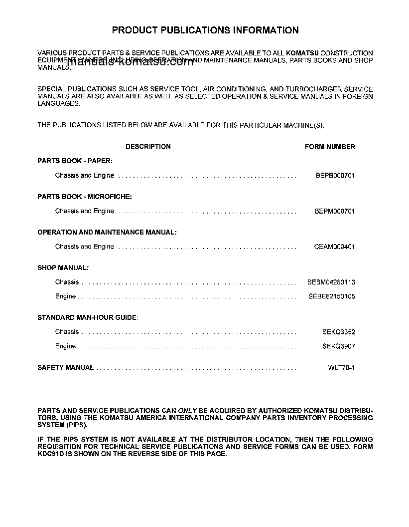 Protected: WA800-2(USA)-L S/N A20001-A20019 Operation manual (English)