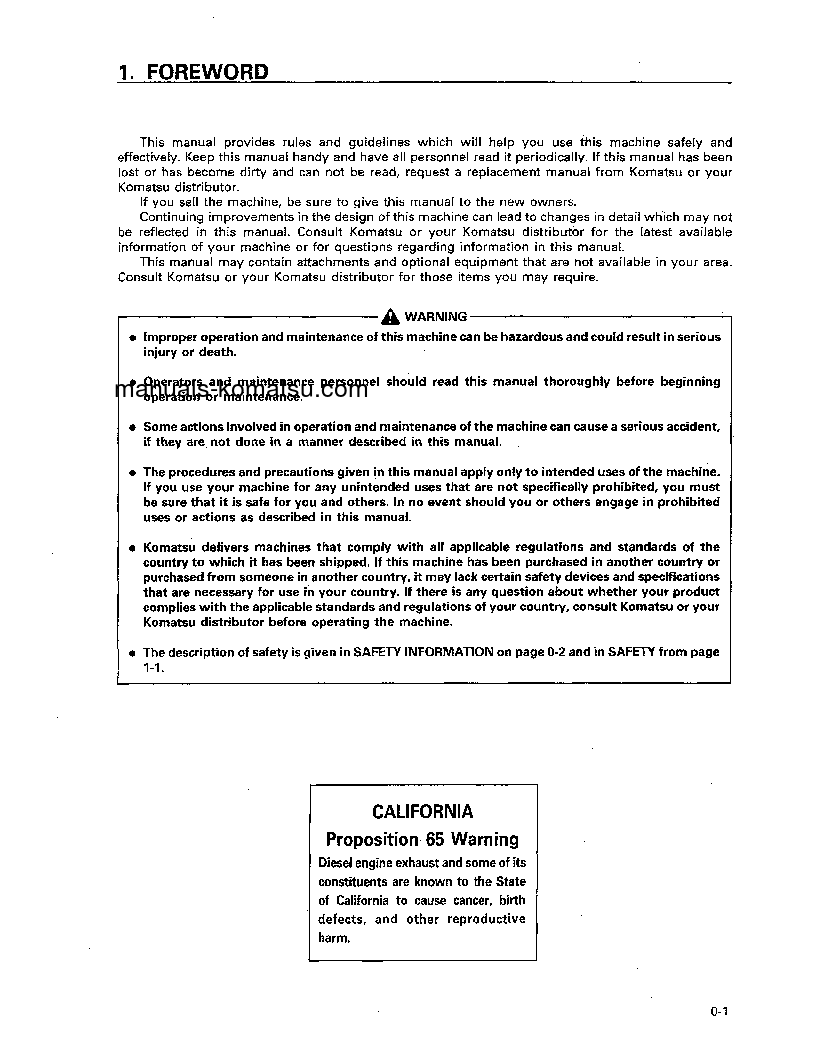 Protected: WA800-2(USA)-L S/N A20001-A20019 Operation manual (English)