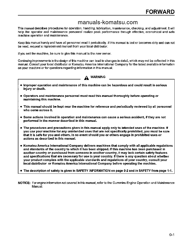 Protected: WA600-1(USA)-LE S/N A51001-UP Operation manual (English)