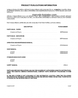 PC270LC-6(USA)-LE S/N A83001-UP Operation manual (English)