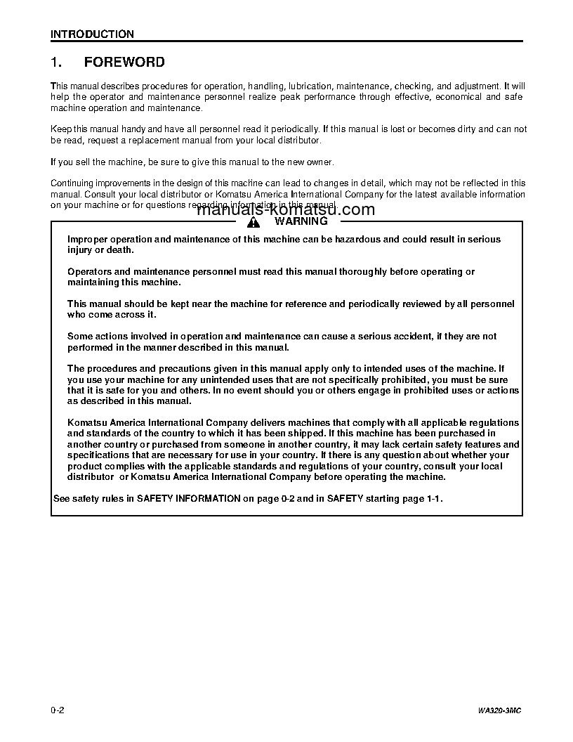 Protected: WA320-3(JPN)-MC S/N A31001-UP Operation manual (English)