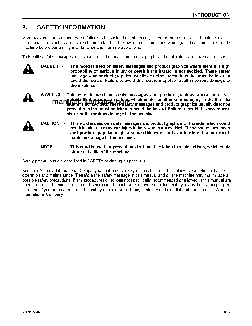 Protected: WA380-3(USA)-MC S/N A51001-UP Operation manual (English)