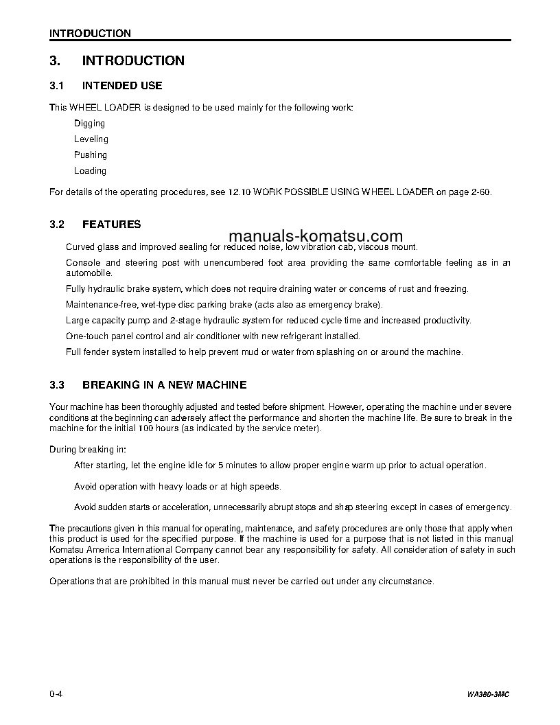 Protected: WA380-3(USA)-MC S/N A51001-UP Operation manual (English)