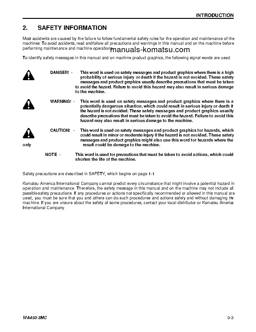 Protected: WA450-3(USA)-MC S/N A31001-UP Operation manual (English)
