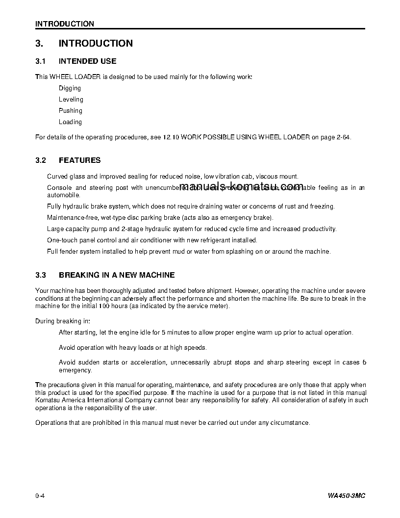 Protected: WA450-3(USA)-MC S/N A31001-UP Operation manual (English)