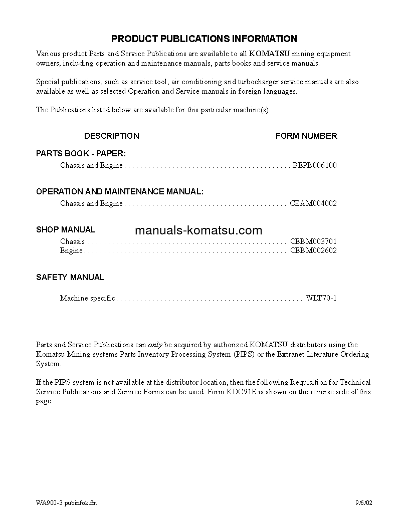 Protected: WA900-3(USA)-LC S/N A50001-UP Operation manual (English)