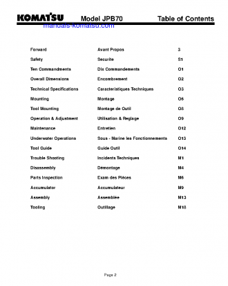 JPB70(USA) S/N ALL Operation manual (English)