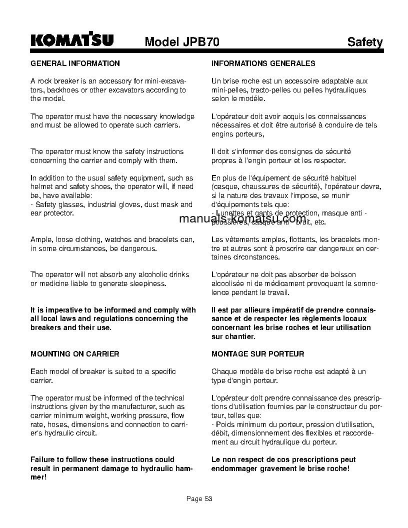 Protected: JPB70(USA) S/N ALL Operation manual (English)