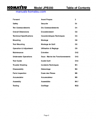 JPB200(USA) S/N ALL Operation manual (English)