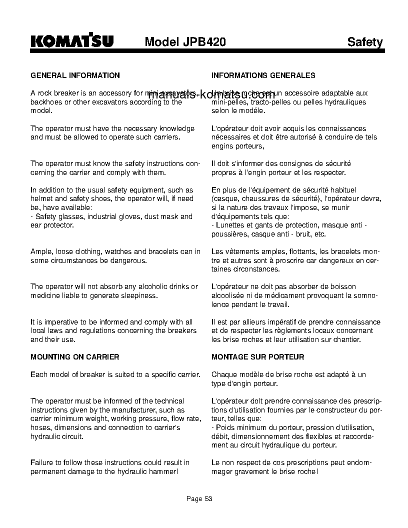 Protected: JPB420(USA) S/N ALL Operation manual (English)
