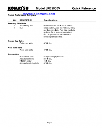 JPB2000V(USA) S/N ALL Operation manual (English)