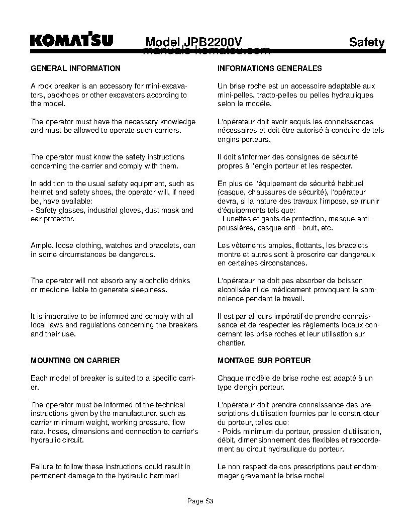 Protected: JPB2200V(USA) S/N ALL Operation manual (English)