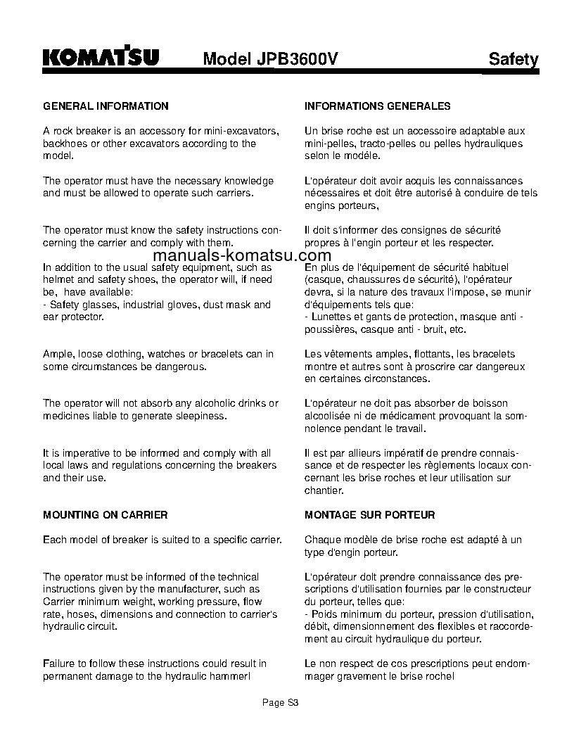 Protected: JPB3600V(USA) S/N ALL Operation manual (English)