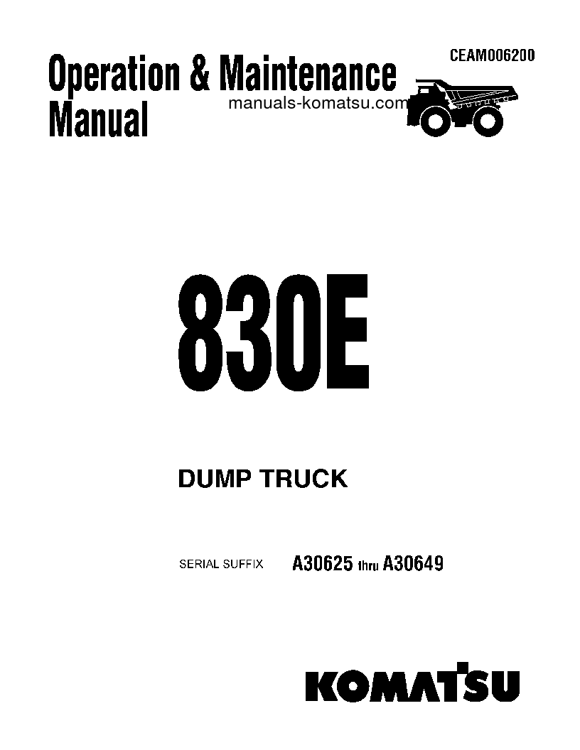 830E(USA) S/N A30625-A30649 Operation manual (English)