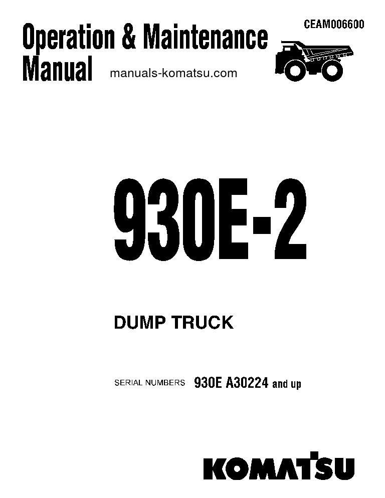 930E-2(USA)-3 S/N A30224-A30245 Operation manual (English)
