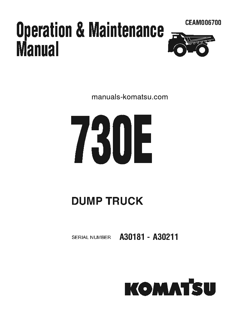 730E(USA) S/N A30181-A30211 Operation manual (English)