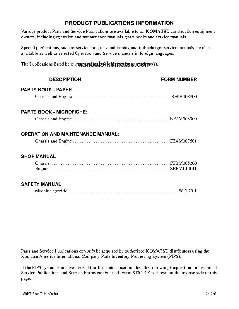 Protected: WA180PT-3(USA)-MC S/N A88001-UP Operation manual (English)